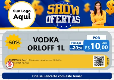 Modelo de Cartaz para Cartaz A4 Horizontal com o tema Show de Ofertas para Distribuidora de bebidas