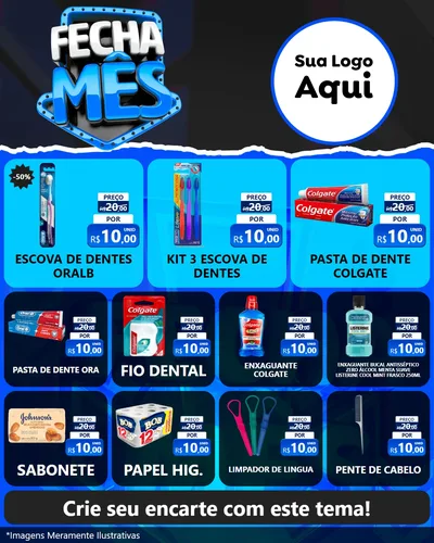 Modelo de Rede Social para Feed Instagram com o tema Fecha Mês para Higiene Pessoal