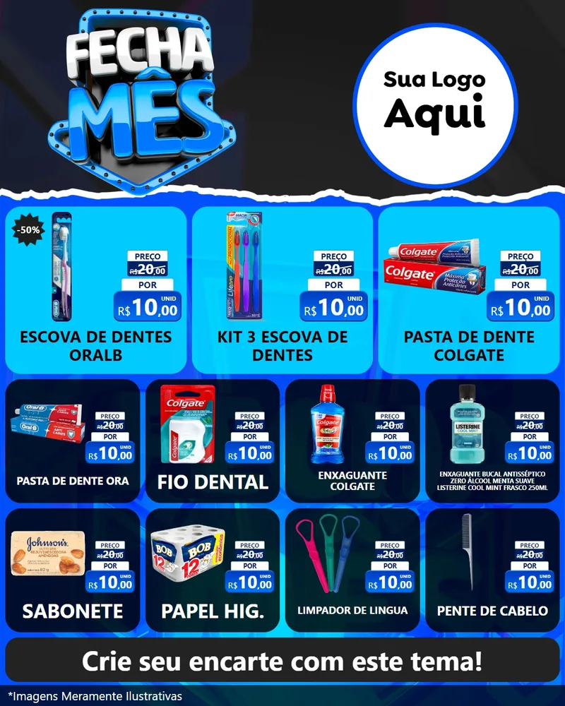 Modelo de Rede Social para Feed Instagram com o tema Fecha Mês para Higiene Pessoal