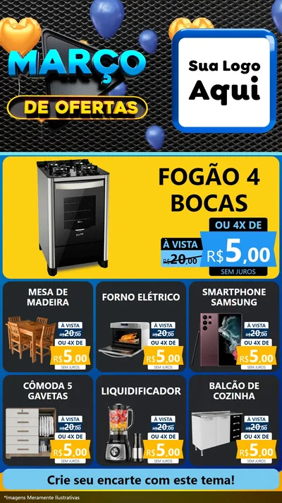 Modelo de Rede Social para Stories com o tema Março de Ofertas para Móveis e Eletro