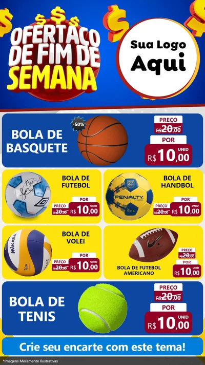Modelo de TV para TV Vertical com o tema Ofertaço de Fim de Semana para Artigos Esportivos