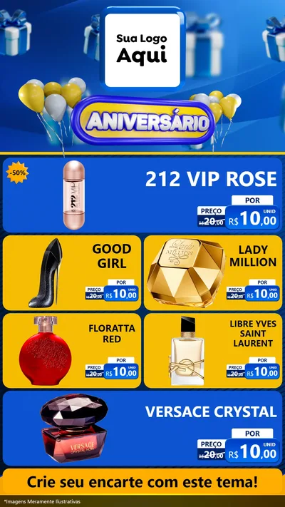 Modelo de TV para TV Vertical com o tema Aniversário para Perfumes