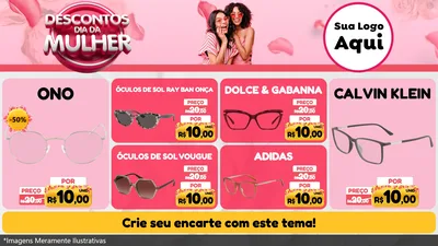 Modelo de TV para TV Horizontal com o tema Descontos Dia da Mulher para Óticas