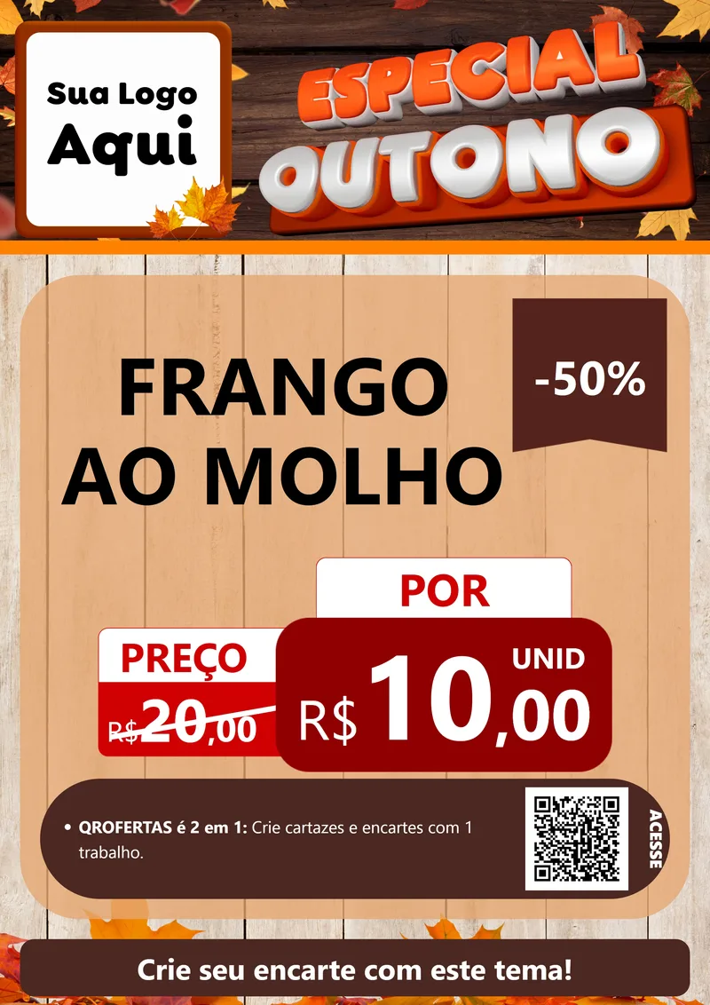 Modelo de Cartaz para Cartaz A4 Vertical com o tema Especial Outono para Restaurante