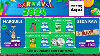 Modelo de TV para TV Horizontal com o tema Carnaval 2027 para Tabacaria