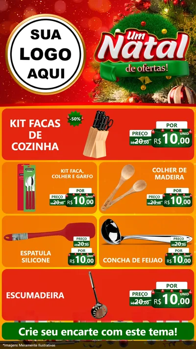 Modelo de TV para TV Vertical com o tema Um Natal de Ofertas para Utilidades Domésticas