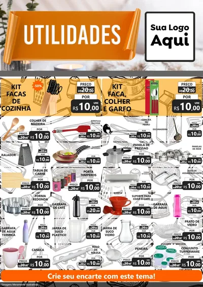 Modelo de Encarte para Encarte A4 Vertical com o tema Utilidades para Utilidades Domésticas
