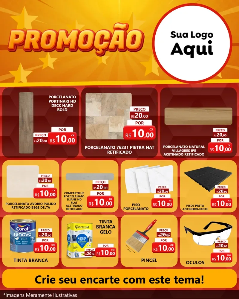 Modelo de Rede Social para Feed Instagram com o tema Promoção para Pisos e revestimentos