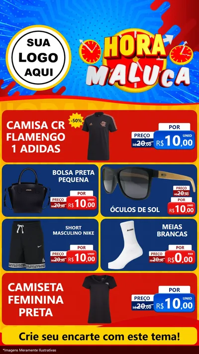 Modelo de TV para TV Vertical com o tema Hora Maluca para Roupas e acessórios