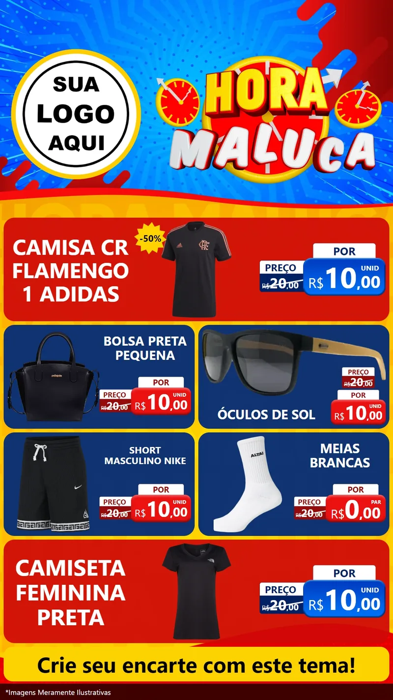 Modelo de TV para TV Vertical com o tema Hora Maluca para Roupas e acessórios