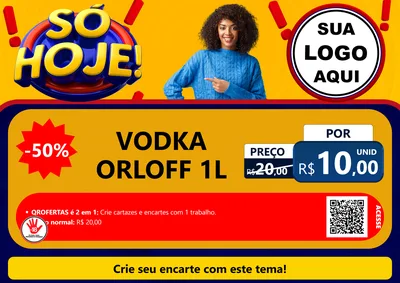 Modelo de Cartaz para Cartaz A4 Horizontal com o tema Só Hoje! para Distribuidora de bebidas