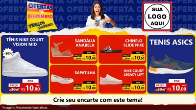 Modelo de TV para TV Horizontal com o tema Ofertas de Dezembro - Preços Incríveis para Calçados