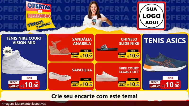 Modelo de TV para TV Horizontal com o tema Ofertas de Dezembro - Preços Incríveis para Calçados