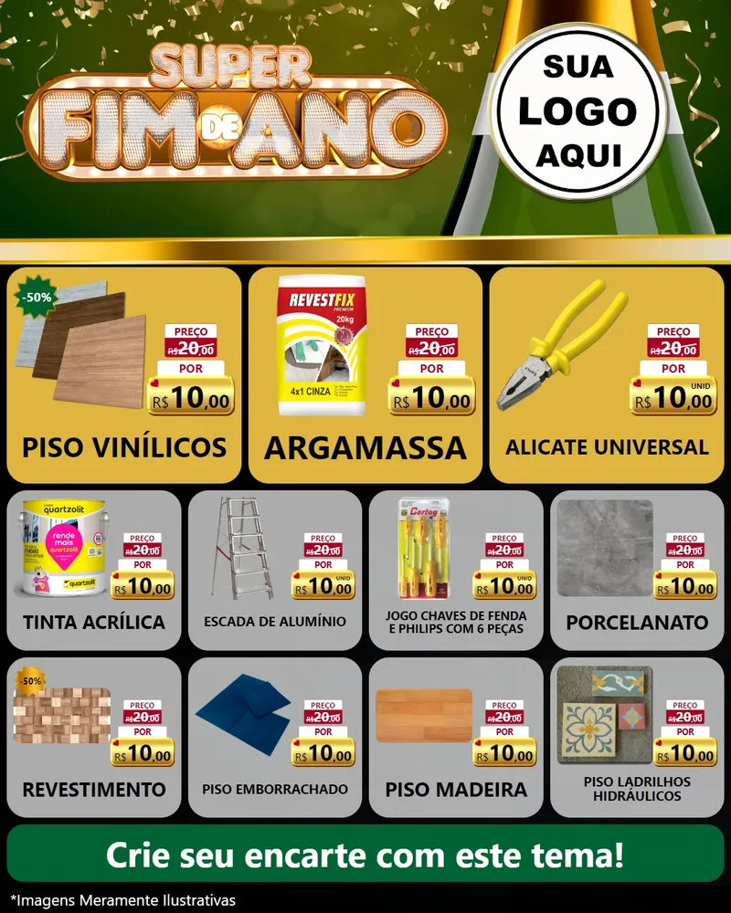 Modelo de Rede Social para Feed Instagram com o tema Super Fim de Ano para Material para Construção