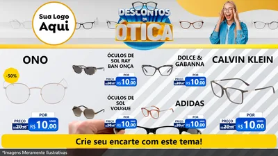 Modelo de TV para TV Horizontal com o tema Descontos da Ótica para Óticas
