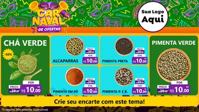 Modelo de TV para TV Horizontal com o tema Carnaval de Ofertas para Produtos Naturais