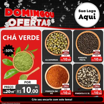 Modelo de Rede Social para Feed Facebook com o tema Domingou de Ofertas para Produtos Naturais