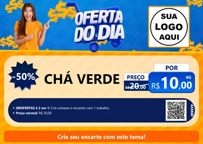 Modelo de Cartaz para Cartaz A4 Horizontal com o tema Oferta do Dia para Produtos Naturais