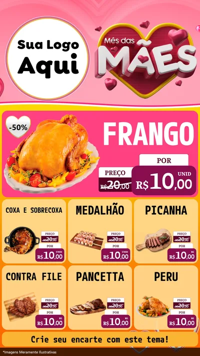Modelo de Rede Social para Stories com o tema Mês das Mães para Assados