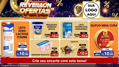 Modelo de TV para TV Horizontal com o tema Réveillon de Ofertas para Frios e Laticínios
