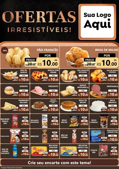 Modelo de Encarte para Encarte A4 Vertical com o tema Ofertas Irresistíveis! para Padaria
