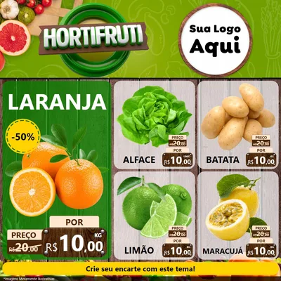 Modelo de Rede Social para Feed Facebook com o tema Hortifruti Ofertas para Hortifrúti
