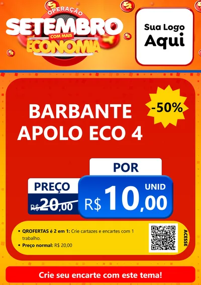 Modelo de Cartaz para Cartaz A4 Vertical com o tema Operação Setembro Com Muita Economia para Armarinho e Aviamentos