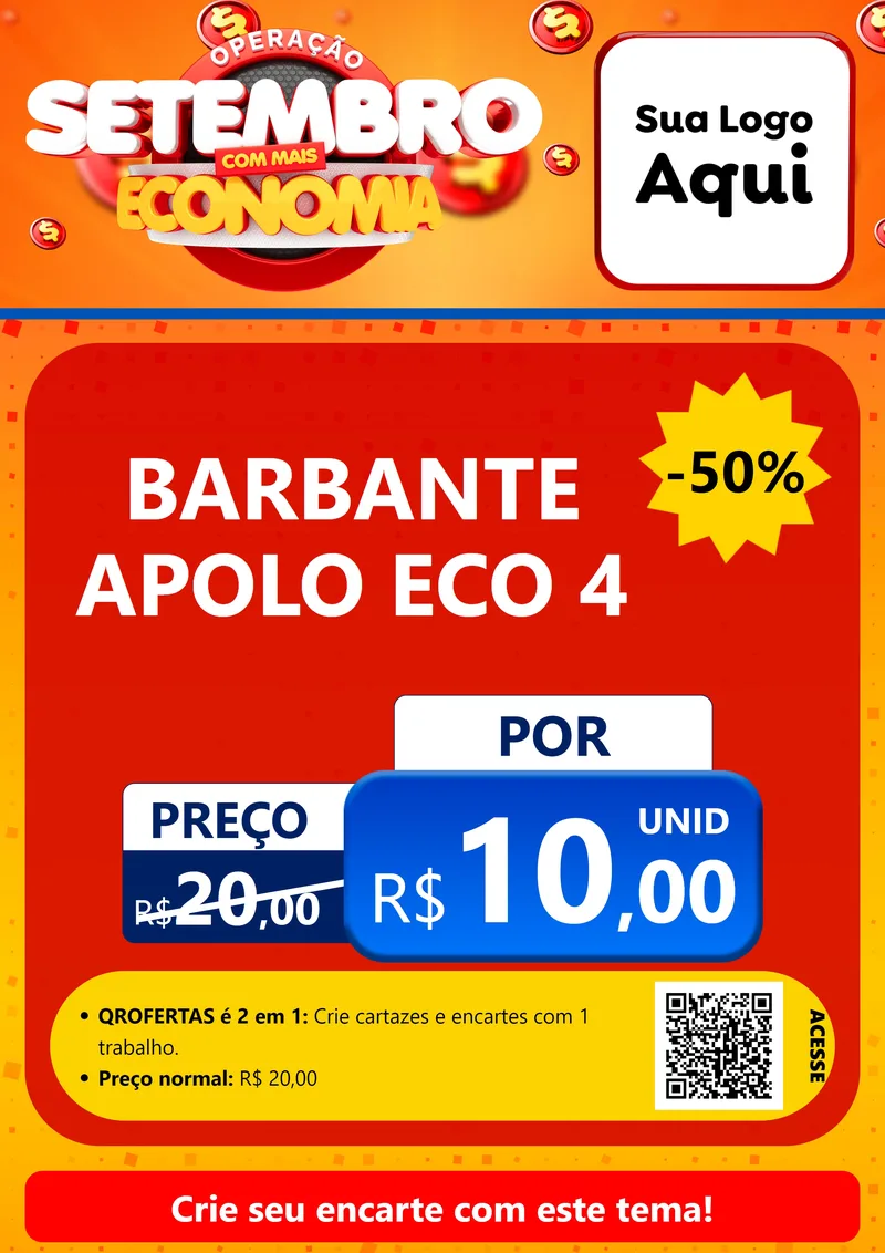 Modelo de Cartaz para Cartaz A4 Vertical com o tema Operação Setembro Com Muita Economia para Armarinho e Aviamentos