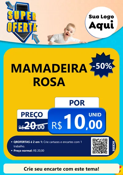 Modelo de Cartaz para Cartaz A4 Vertical com o tema Super Oferta - Bebê para Bebês
