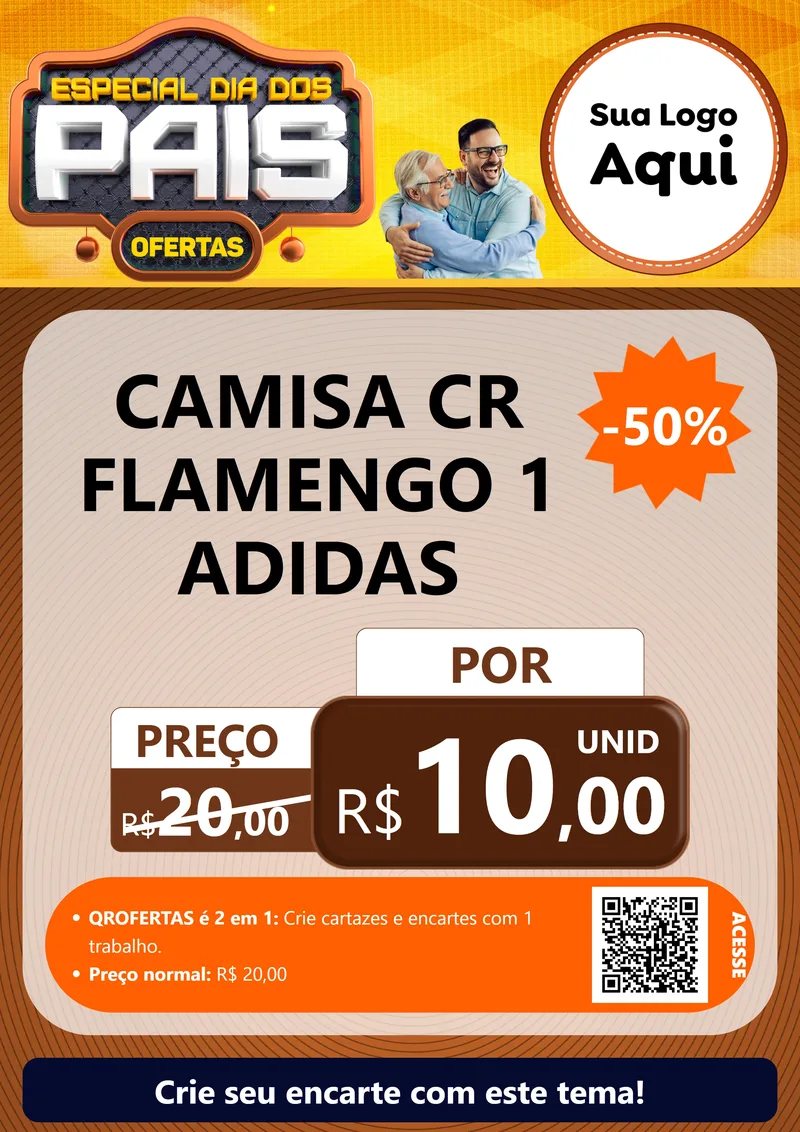 Modelo de Cartaz para Cartaz A4 Vertical com o tema Especial Dia dos Pais para Roupas e acessórios