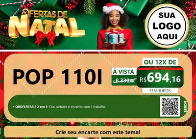 Modelo de Cartaz para Cartaz A4 Horizontal com o tema Ofertas de Natal para Concessionaria de Motos
