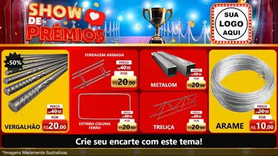 Modelo de TV para TV Horizontal com o tema Show de Prêmios para Ferragens