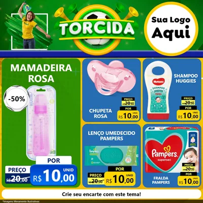Modelo de Rede Social para Feed Facebook com o tema Torcida para Bebês