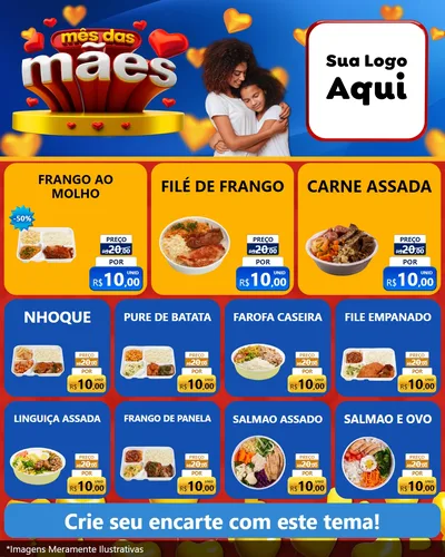 Modelo de Rede Social para Feed Instagram com o tema Mês das Mães para Restaurante