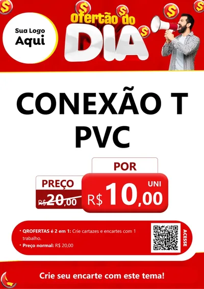Modelo de Cartaz para Cartaz A4 Vertical com o tema Ofertão do dia para Tubos e conexões