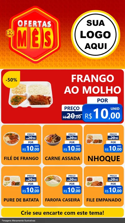 Modelo de Rede Social para Stories com o tema Ofertas do Mês para Restaurante