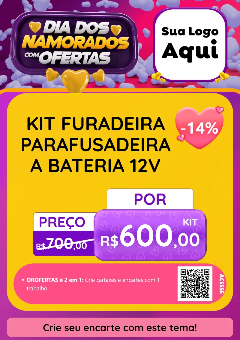 Modelo de Cartaz para Cartaz A4 Vertical com o tema Dia Dos Namorados Com Ofertas para Maquinas e Ferramentas
