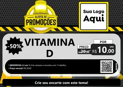Modelo de Cartaz para Cartaz A4 Horizontal com o tema Alerta de Promoções para Farmácia