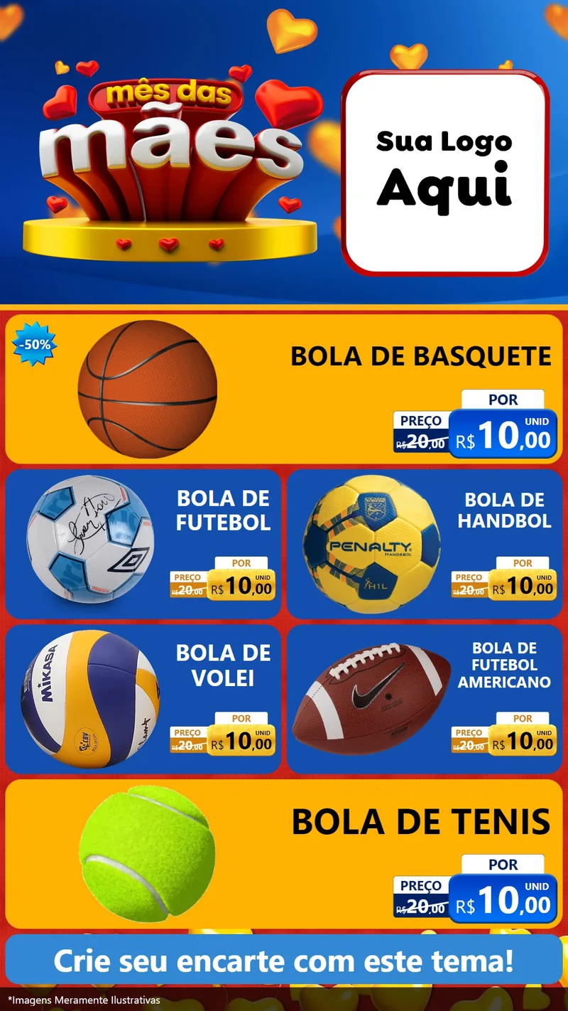 Modelo de TV para TV Vertical com o tema Mês das Mães para Artigos Esportivos