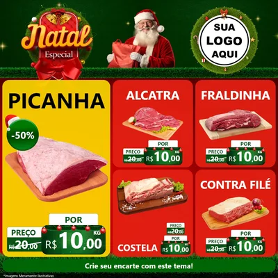 Modelo de Rede Social para Feed Facebook com o tema Natal Especial para Açougue