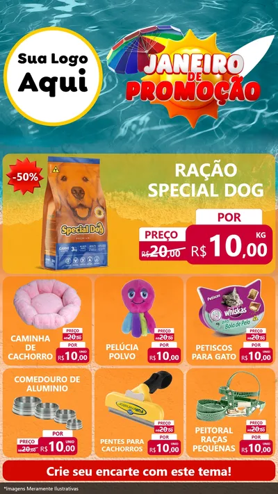Modelo de Rede Social para Stories com o tema Janeiro de Promoção para Pet Shop