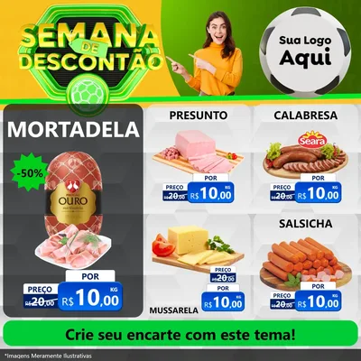 Modelo de Rede Social para Feed Facebook com o tema Semana de Descontão - Copa para Frios e Laticínios