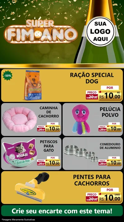 Modelo de TV para TV Vertical com o tema Super Fim de Ano para Pet Shop
