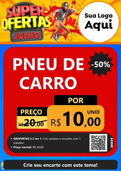 Modelo de Cartaz para Cartaz A4 Vertical com o tema Super Ofertas Julho para Auto peças
