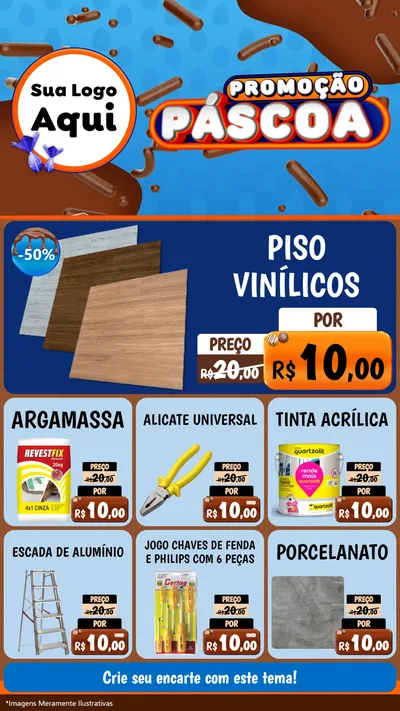 Modelo de Rede Social para Stories com o tema Promoção Páscoa para Material para Construção