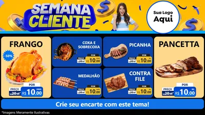 Modelo de TV para TV Horizontal com o tema Semana do Cliente para Assados