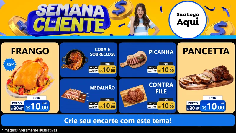 Modelo de TV para TV Horizontal com o tema Semana do Cliente para Assados