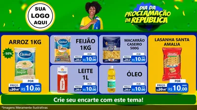 Modelo de TV para TV Horizontal com o tema Dia Da Proclamação Da República para Supermercado