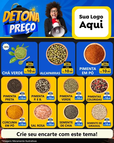 Modelo de Rede Social para Feed Instagram com o tema Detona Preços para Produtos Naturais