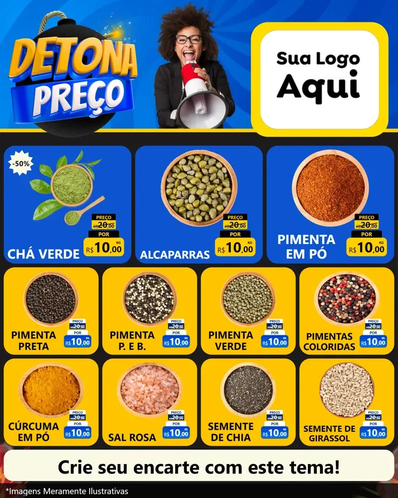 Modelo de Rede Social para Feed Instagram com o tema Detona Preços para Produtos Naturais